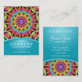 エネルギー花の曼荼羅-ぽっちゃりした青 名刺 (正面/裏面)