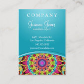 エネルギー花の曼荼羅-ぽっちゃりした青 名刺 (裏面)