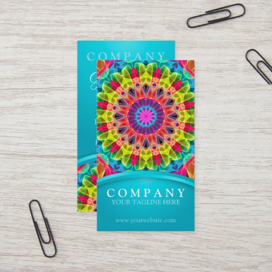 エネルギー花の曼荼羅-黄色かオレンジ 名刺 (正面/裏面インサイチュ)