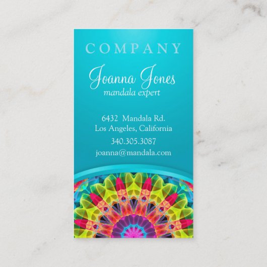 エネルギー花の曼荼羅-黄色かオレンジ 名刺 (裏面)