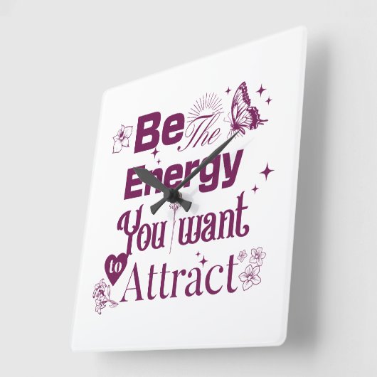 エネルギー話を注ぐ🌟💝 スクエア壁時計 (傾斜)