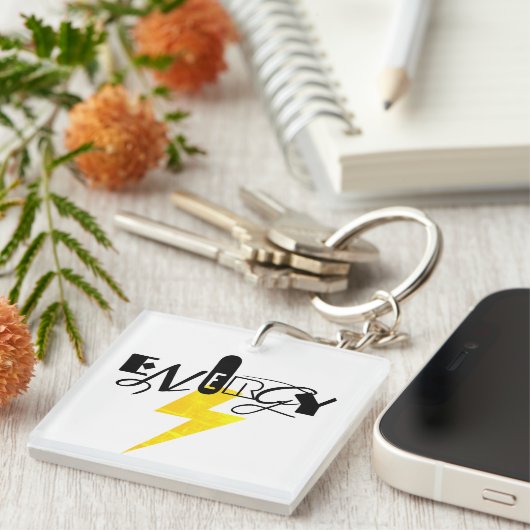 エネルギー雷サイン電力 キーホルダー (正面右)