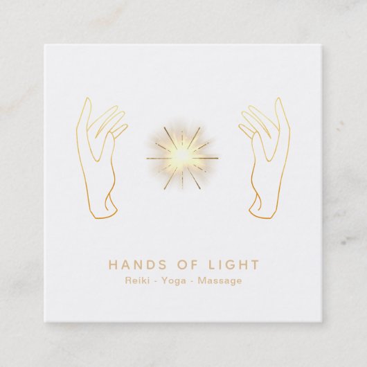 *~*エネルギー霊気ライトの治療手球 スクエア名刺 (正面)