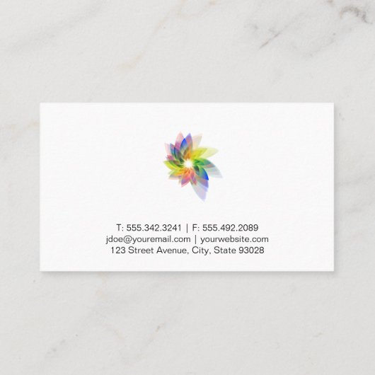 エネルギー | 太陽の | デジタルフラワー 名刺 (裏面)