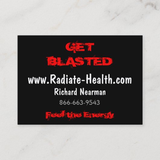 エネルギー、www.Radiate-Health.com、Richarを…感じて下さい 名刺 (正面)