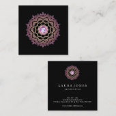 エネルモダンギー修復Lotus Mandala Omシンボル スクエア名刺 (正面/裏面)