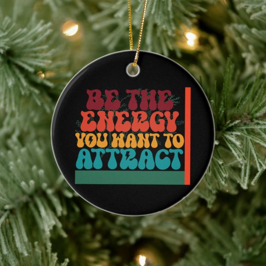 エネル前向きギー図形デザイン セラミックオーナメント (ツリー)
