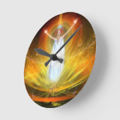 エネル前向きギー女神 ラウンド壁時計 (傾斜)