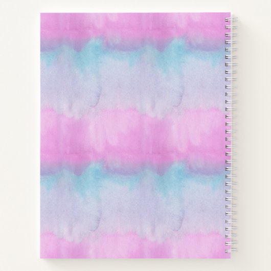 エネル前向きギー引用文パーソナライズされたピンク水色 ノートブック (裏面)