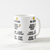 エネル前向きギー引用文ブラックマグ コーヒーマグカップ (正面右)