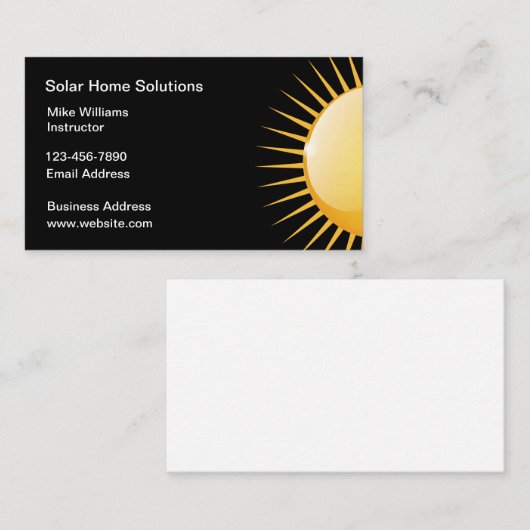 エネル太陽のギーはっきりしたサンデザイン 名刺 (正面/裏面)