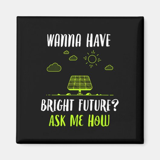 エネル太陽のギー太陽のパネル明るい未来おもしろいソラ マグネット (正面)
