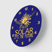 エネル太陽のギー未来 ラウンド壁時計 (傾斜)