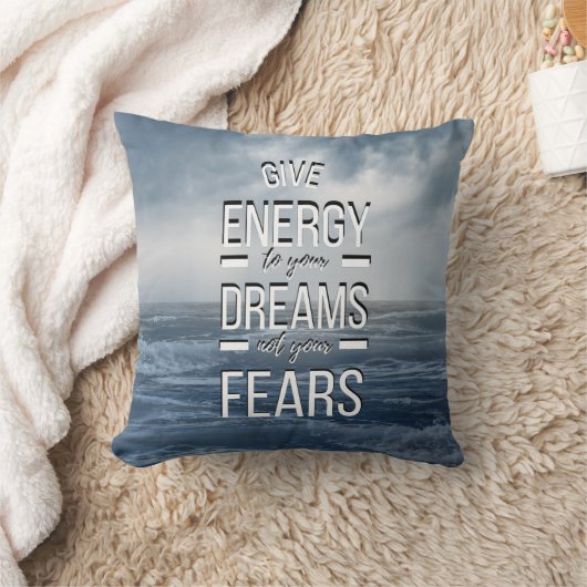 エネル感動的やる気を起こさせるギー引用文海 クッション (ブランケット)