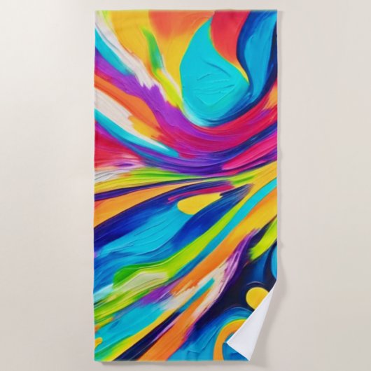 エネル鮮やかギー爆発 ビーチタオル (正面)