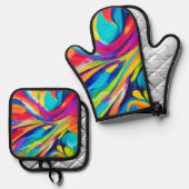 エネル鮮やかギー爆発 鍋つかみ&鍋敷きセット (正面/裏面)