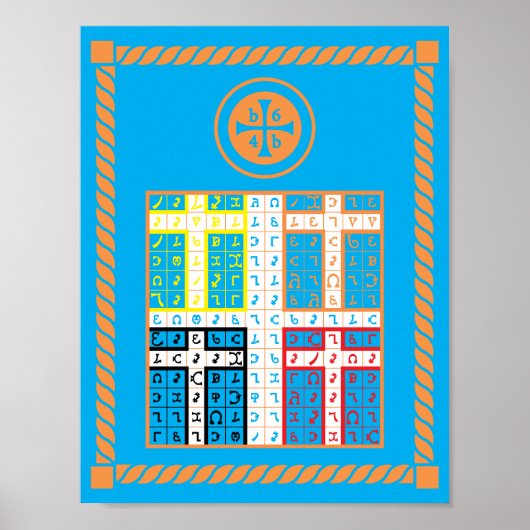 エノキアンウォーターエレメンタルタブレットのキャンバス ポスター (正面)