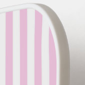 エバとソフィーのピンクストライプ色 ピックルボールラケット (左詳細)