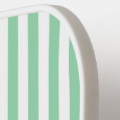 エバとソフィーの緑のストライプ ピックルボールラケット (左詳細)