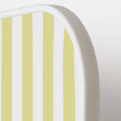 エバとソフィーの黄色のストライプ ピックルボールラケット (左詳細)