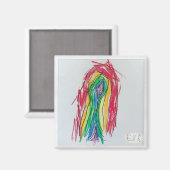 エバのレインボーマグネット（四角） マグネット (正面/裏面)