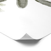 エバエレガントグリーンと冬の花模様ベビーへようこそ ポスター (角)