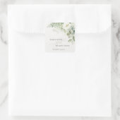 エバエレガントナのユーカリの緑の結婚葉 スクエアシール (バッグ)