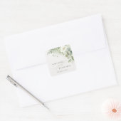 エバエレガントナのユーカリの緑の結婚葉 スクエアシール (封筒)