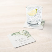 エバエレガントナのユーカリの緑の結婚葉 スクエアペーパーコースター (インサイチュ)