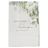 エバエレガントナのユーカリの緑の結婚葉 ミディアムペーパーバッグ (裏面)