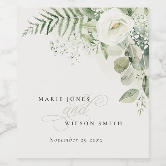 エバエレガントナのユーカリの緑の結婚葉 ワインラベル (シングルラベル)