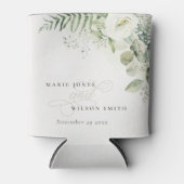 エバエレガントナのユーカリの緑の結婚葉 缶クーラー (正面)