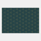 エバエレガントーグリーンと金ゴールドのクリスマス ラッピングペーパーシート (正面3)