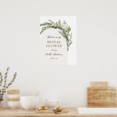 エバエレガントーグリーンアーチブライダルシャワーへようこそ ポスター (キッチン)
