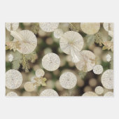 エバエレガントーグリーンコレクションアイボリーと金ゴールド ラッピングペーパーシート (正面2)