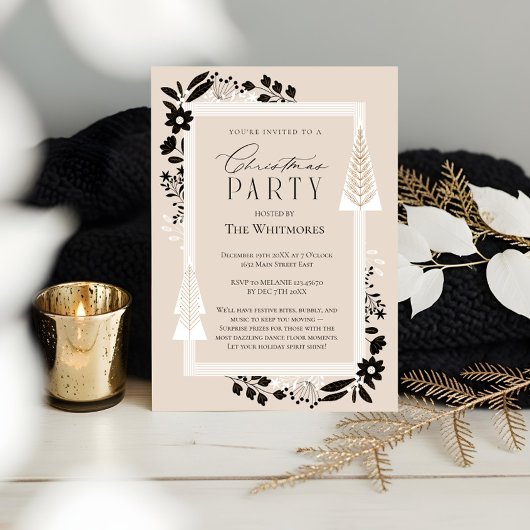 エバエレガントーグリーンツリー&フローラクリスマスパーティー 招待状