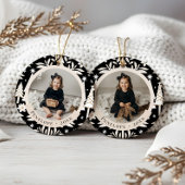 エバエレガントーグリーンツリー&フローラフォトクリスマス セラミックオーナメント