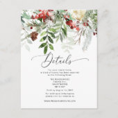 エバエレガントーグリーン冬の結婚式詳細 エンクロージャーカード (正面)