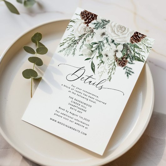 エバエレガントーグリーン冬の結婚式詳細 エンクロージャーカード