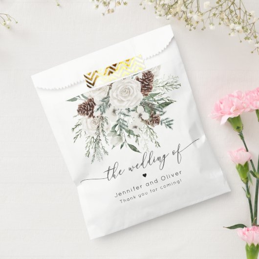 エバエレガントーグリーン冬の結婚式 フェイバーバッグ (封をした状態)