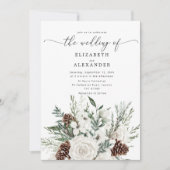 エバエレガントーグリーン冬の結婚式 招待状 (正面)