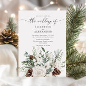 エバエレガントーグリーン冬の結婚式 招待状