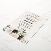 エバエレガントーグリーン冬の金ゴールド結婚ズ 箔招待状 (回転した状態)