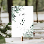 エバエレガントーグリーン水結婚色 テーブルナンバー<br><div class="desc">この結婚表番号は書道と手色彩の鮮やかの冬の緑を備えモダンている。このデザインの高度なカスタマイズについてクリックは、「更カスタマイズに」リンクをクリック。一致するアイテムも利用可能である。</div>