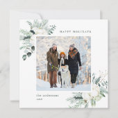 エバエレガントーグリーン&コットンフラワーフォトスクエア シーズンカード (正面)