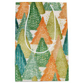 エバカラフルーグリーンクリスマスツリーの森 ミディアムペーパーバッグ (正面)