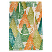 エバカラフルーグリーンクリスマスツリーの森 ミディアムペーパーバッグ (裏面)