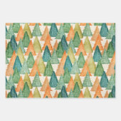 エバカラフルーグリーンクリスマスツリーの森 ラッピングペーパーシート (正面2)