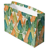 エバカラフルーグリーンクリスマスツリーの森 ラージペーパーバッグ (裏面アングル)