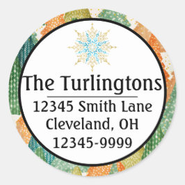 エバカラフルーグリーンクリスマス住所 シール